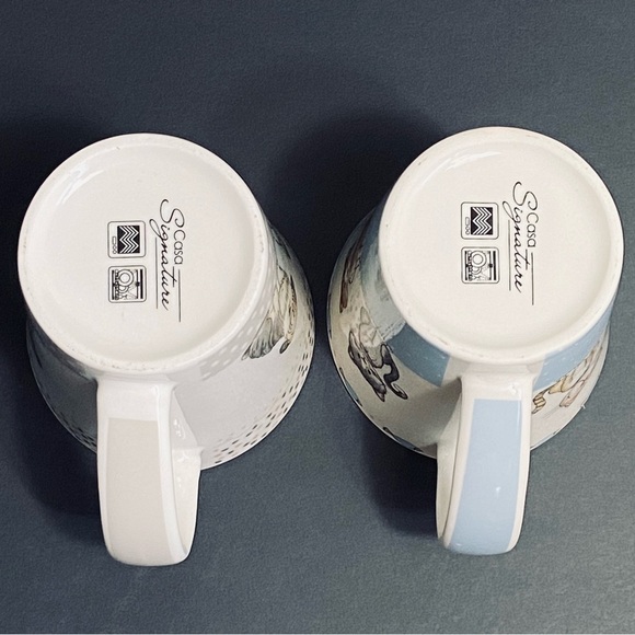 Casa Signature Happy Cats And Dogs Porcelain Coffee/Tea Mugs Set Of 2 - Picture 11 of 11